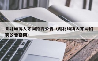 湖北硕博人才网招聘公告（湖北硕博人才网招聘公告官网）
