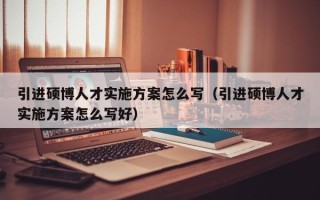 引进硕博人才实施方案怎么写（引进硕博人才实施方案怎么写好）